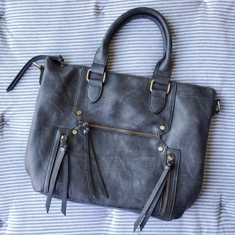 Grey Satchel Handbag